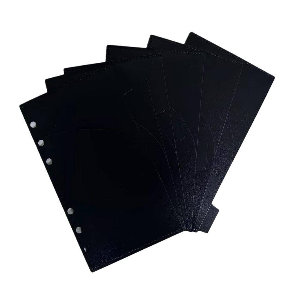 A6 Pink Black Transparent Binder Pockets Binder Folders for Notebook Divider Page Waterproof PVC Leaf Document Filing Bag