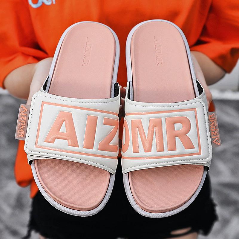 Мужские летние тапочки, уличные повседневные пляжные тапочки, трендовые персонализированные шлепанцы, сандалии, шлепанцы, нескользящая обувь в стиле хип-хоп