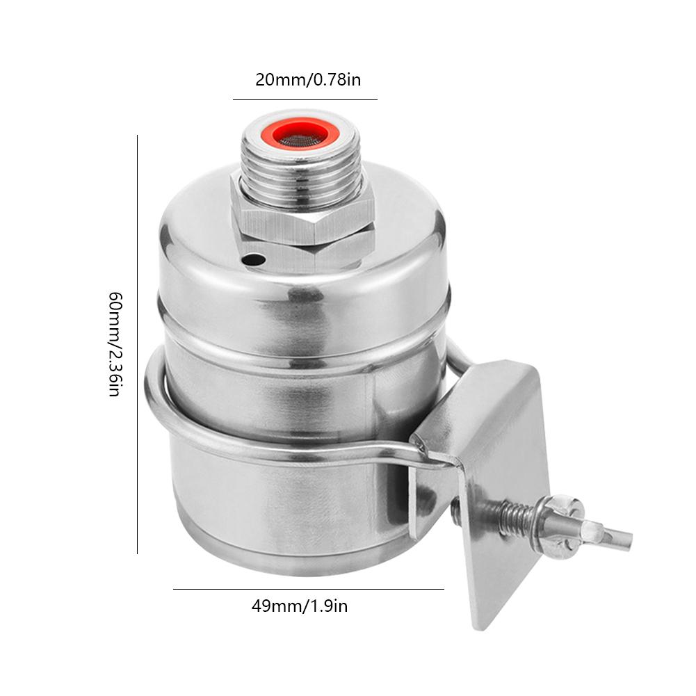 Клапан наполнения из нержавеющей стали 304, полностью автоматический, 1/2 дюйма, поплавковый клапан с контролем уровня воды, мини-антиударный мини-клапан для резервуаров с водой