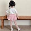 Sweet Bow Flower Bud Skirt New Children's Short Skirt Trendy Girl's Half Body Skirt  Kids
