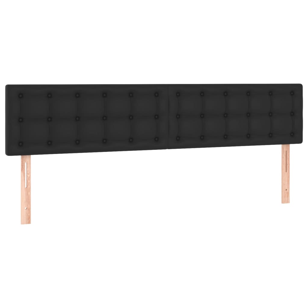 Vidaxl Łóżko Kontynentalne Z Materacem I Led Czarna Ekoskóra 180X200Cm