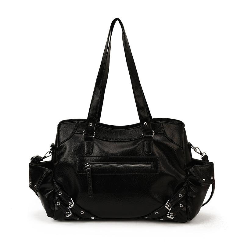 Ретро сумка женская большой вместимости 2025 новая осень и зима универсальная на плечо сумка-мессенджер текстура студенческая классная сумка-тоут