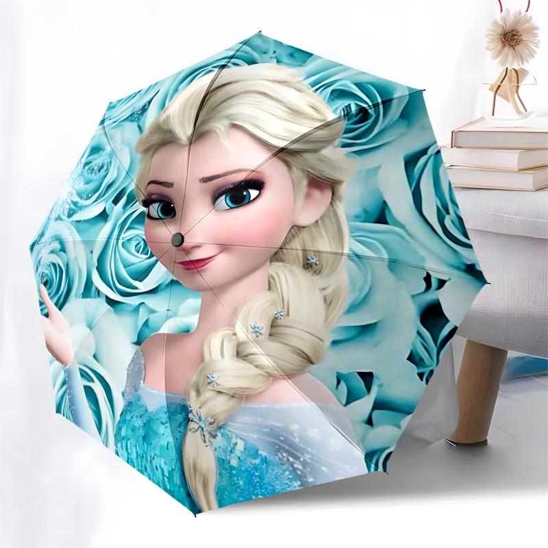 Princess Themed Travel Umbrella-8 Ribs Automatic Opening and Closing, Portable Folding Design, Compact and Stylish Umbrella