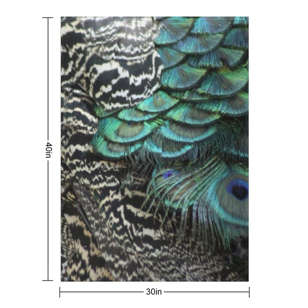 Peacock Bird Feathers Plumage Texture 1 Throw Blanket Hairys Stuffeds Tourist blankets and throws Blankets