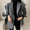 2025 Autumn Women's Versatile Wool Blend Jacket - Solid Color, Dongdaemun Korea