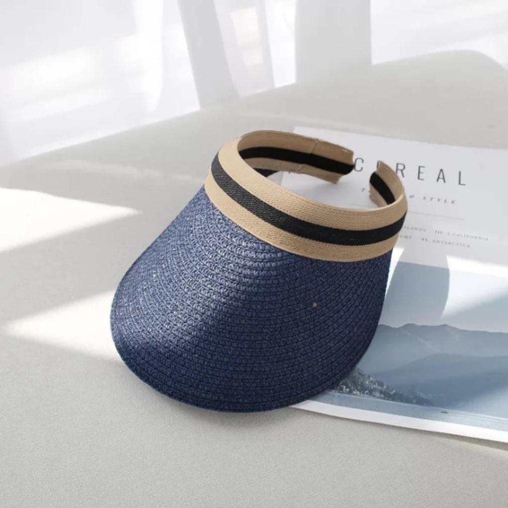 Irene Natural Sun Cap Visor Straw Vacation Hat
