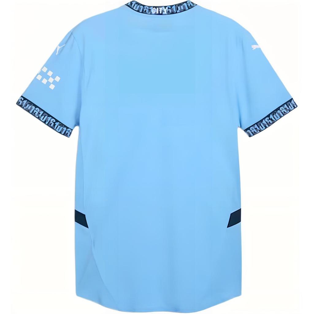 Puma Manchester City FC SS24 Повседневный спортивный пуловер с круглым вырезом Комфортная футболка с короткими рукавами Мужские топы Синий 775050-01