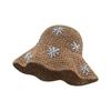 Straw Beach Sun Hat Flower Fisherman Cap Fashion Bucket Hat  for Women