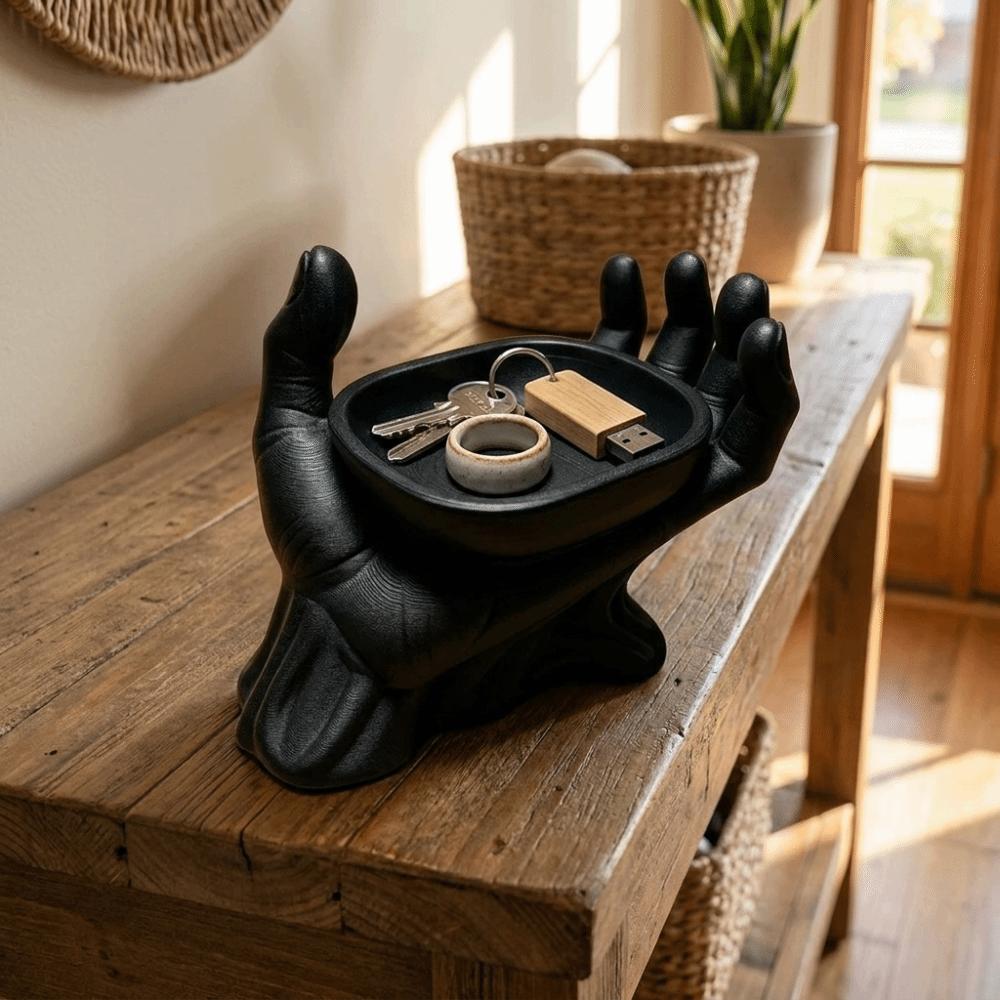 Multi-purpose Palm Jewelry Storage Tray Open Palm Hand Sculpture Hand Shape Tray Living Room