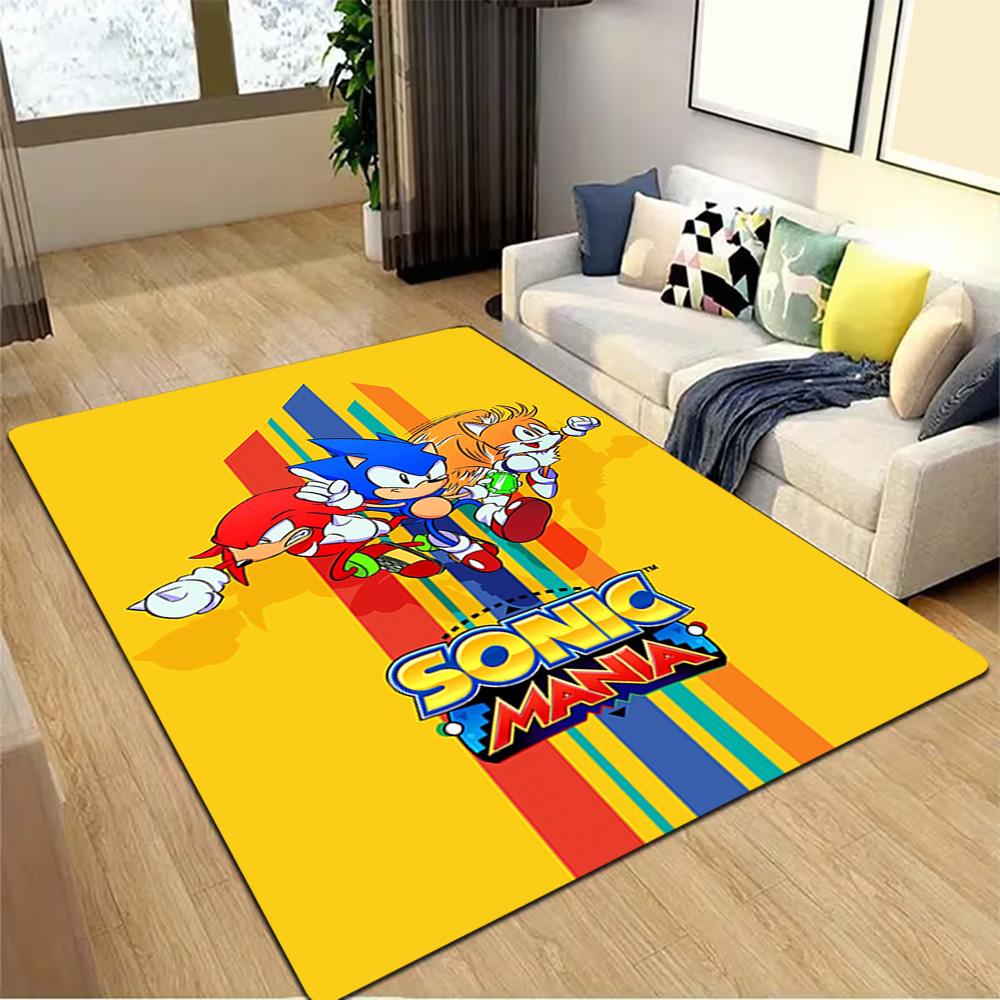 Sonic Adventure Poster Print Decoration,Carpet,Living Room,Bedroom, Non-slip,Square rug
