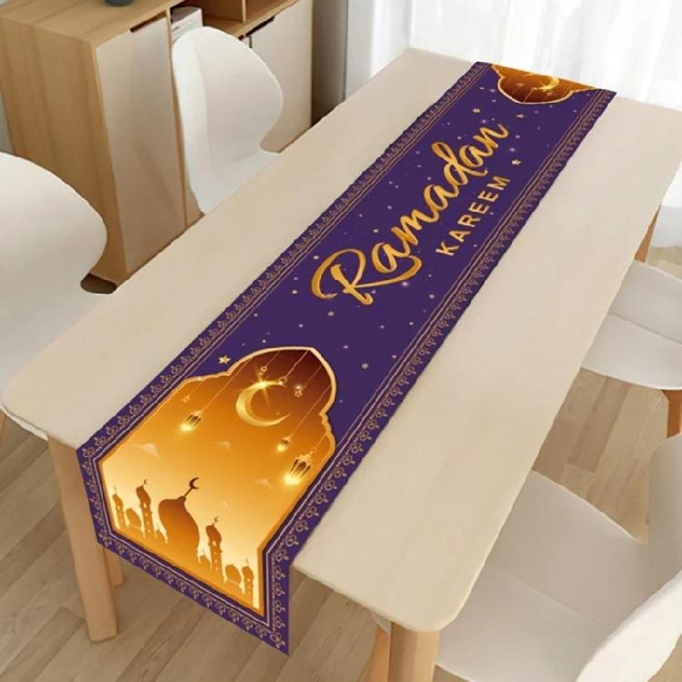 Ид Мубарак Скатерть Исламские Мусульманские Принадлежности для Вечеринки Ручная работа Дорожка на стол Стол