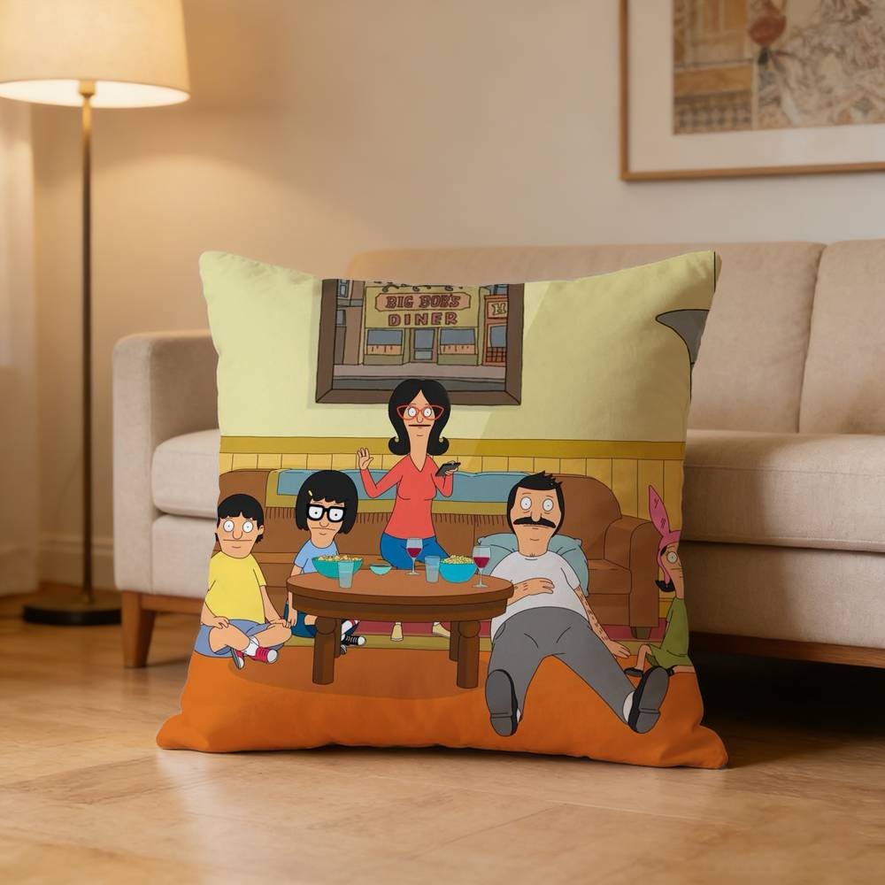 Cartoon B-Bobs Burgers Pillow Case Pattern Printed Pillowcase For Living Room Sofa Cushion Cover