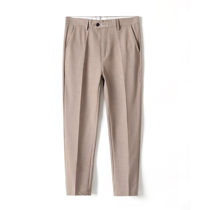 Весна и лето новые мужские повседневные брюки корейская версия узких маленьких прямых маленьких брюк модные эластичные брюки мужские