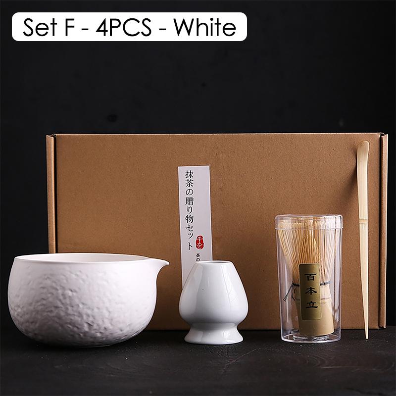 4/6/7PCS Japanese Matcha Blender Set with Bamboo Whisk Matcha Brush Teaspoon Kiln for Beverage Shop DIY Tea-Making Tools