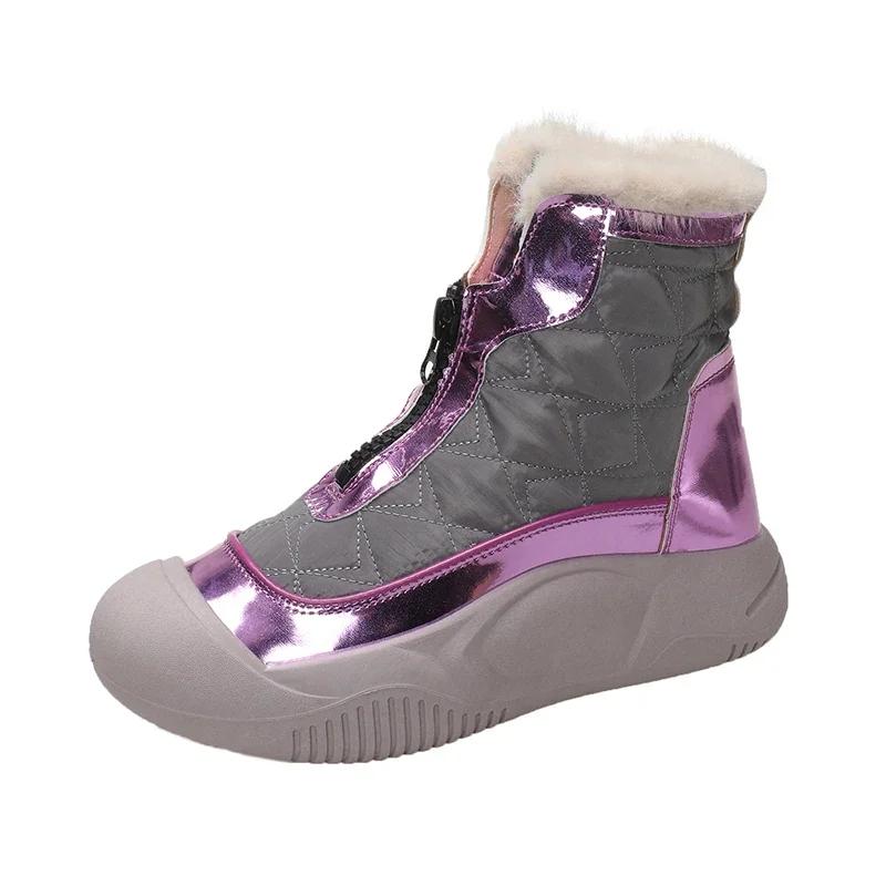 Модные ботинки женские женские кроссовки повседневные туфли на мягкой подошве водонепроницаемые ботильоны плюс утолщенные хлопковые теплые туфли на плоской подошве Botas De Mujer