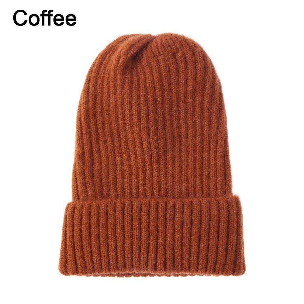 New Fashion Soft Thicken Warm Hedging Cap Wool Knit Beanies Slouchy Bonnet Ski Hat