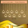 Diwali Usb Curtain String Lights Hanging Diya Ring Ornaments 8 Modes Window Curtain Light Home Mandir for Muslim Holiday Decor