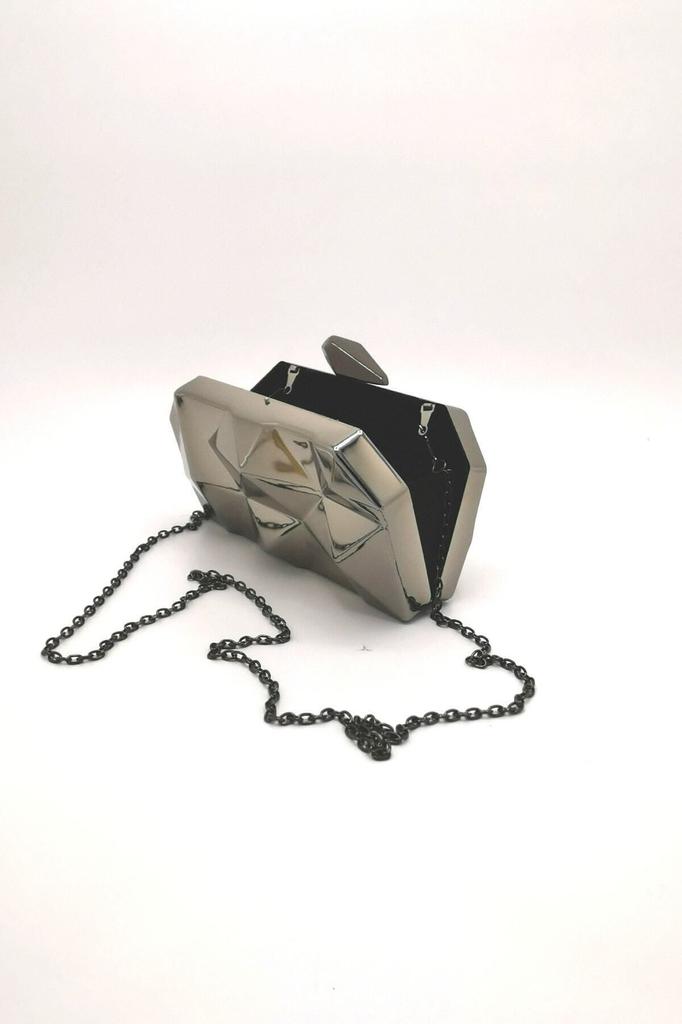 Женская стильная и полезная сумка для вечернего платья, металлическая Золотая пирамидка, женская вечерняя сумка