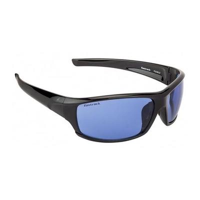 Fastrack унисекс (P223Bu2 Спортивные солнцезащитные очки в полной оправе, черного цвета, неполяризованные, прямоугольные, с синими линзами, свободный размер