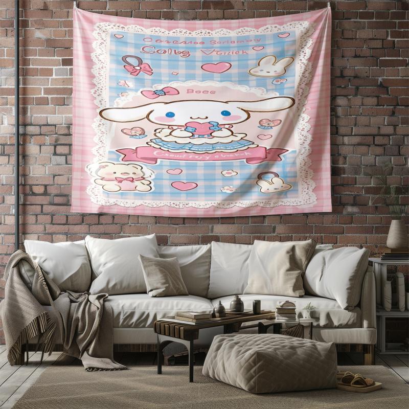 Sanrio Cinnamoroll Tapestry Cute Cartoon Wall Hanging for Bedroom Living Room Dorm Home Decor