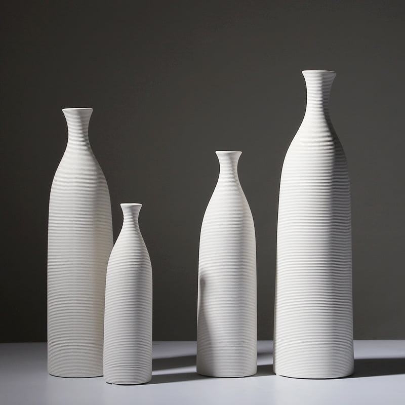 White Decorative Tall Ceramic Vase Venice - 33cm