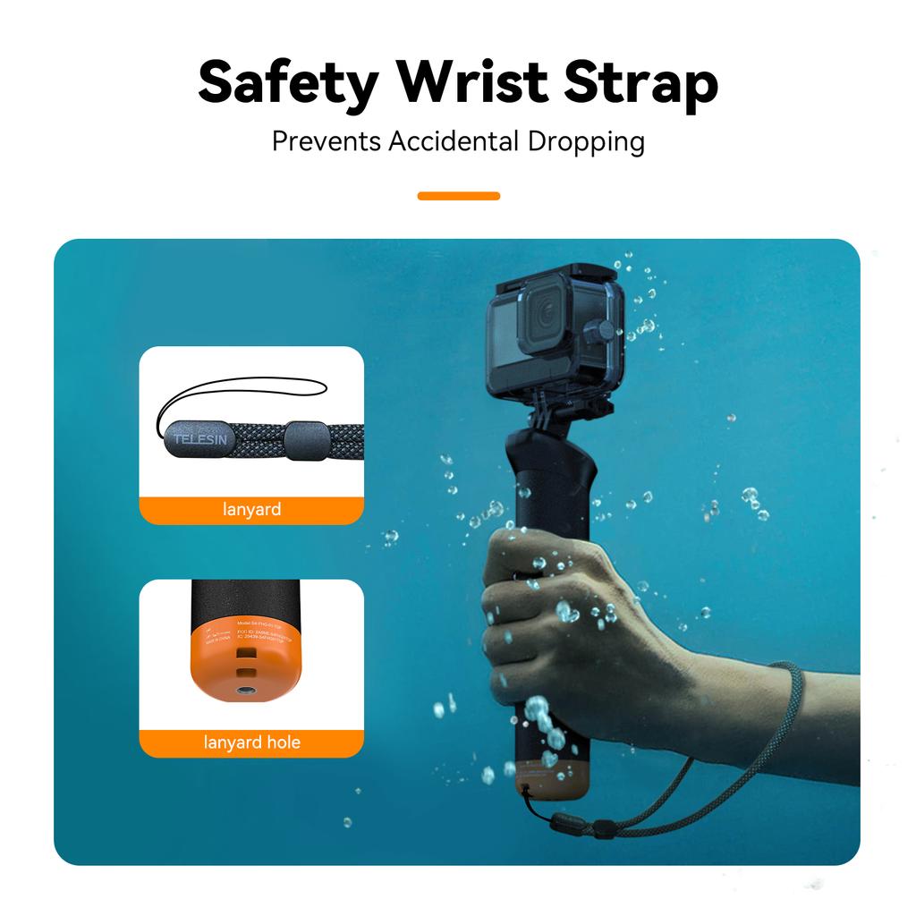 TELESIN спортивная камера плавающая ручка с дистанционным управлением затвором 15 м водонепроницаемая палка с запястьем