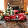 Christmas Red Truck Vintage Christmas Truck With Mini Christmas Trees Resin Ornament Christmas Trees Home Table Centerpieces