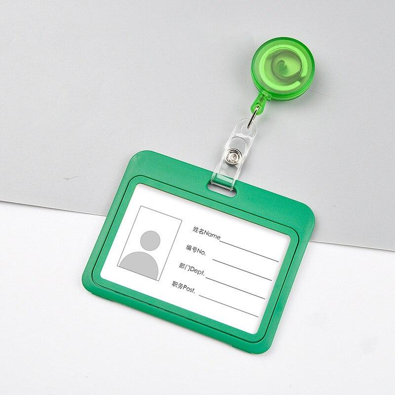 1PCS Plastic Card Cover Bags Women Men Student Bus Card Retractable Pull Badge Holder Business Credit Cards Bank ID Card Case