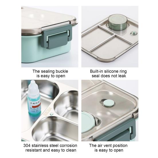 850 мл Ланч-бокс из нержавеющей стали Bento Box для взрослых, герметичный штабелируемый контейнер для обеда