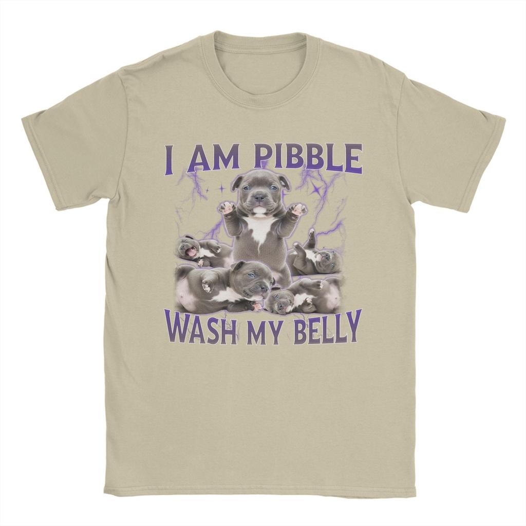 Mens Womens Funny Pibble Meme Wash My Belly T Shirt Cotton Graphic Tee Shirts Clothing Outfits