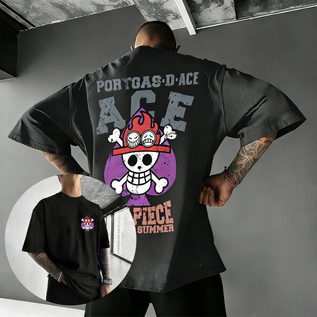 Unisex Ace One Piece Anime Graphic T Shirt Men Women 2026 Summer Cotton Short Sleeve Tee Streetwear Casual Top Skull Y2k Clothes