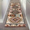 Oriental Tribal Geometric Runner Rug Non Slip Stain Resistant Hall Carpet for Bedroom Farmhouse Entry Floor Mat