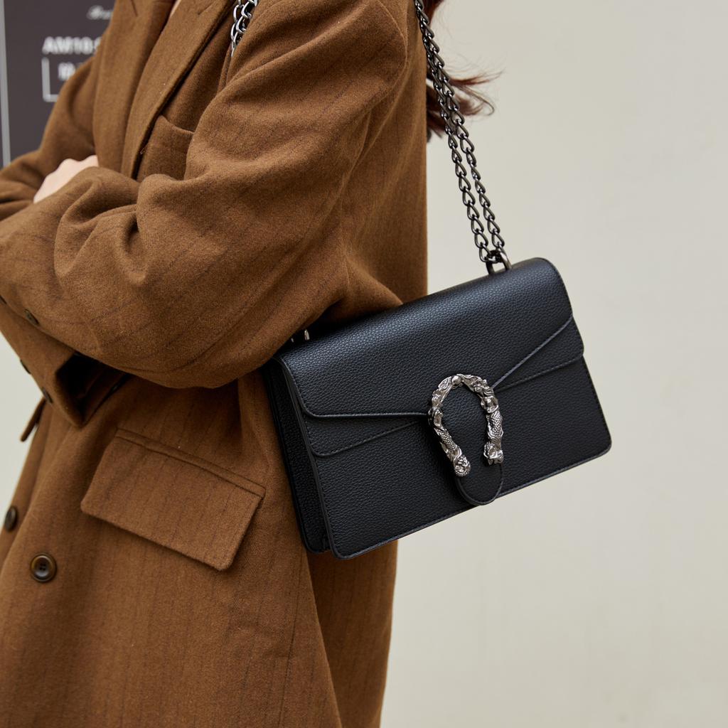 Осень и зима новая модная сумка с узором личи, сумка на цепочке, на одно плечо, через плечо, женская сумка