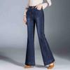 Autumn Spring Women High Waist Flare Pants Wide Leg Jeans Female Denim Trousers Jeans Pant