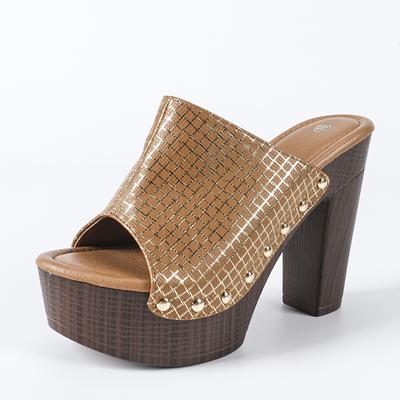 Модные Liyke Панк Стиль Массивные Шлепанцы на Платформе Женские Металлические Заклепки Кожа Летние С Открытым Носком На Толстом Высоком Каблуке Обувь Сандалии Размер 36-43