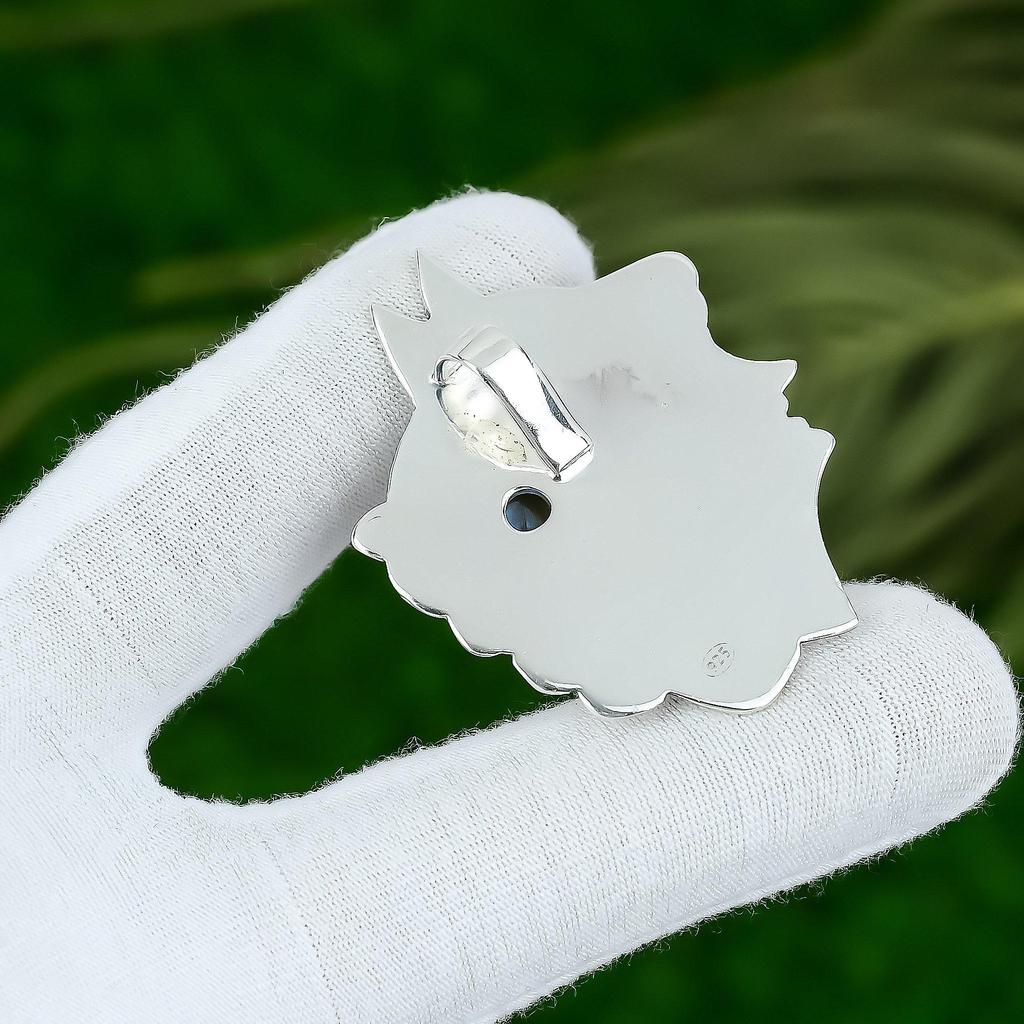 925 Sterling Silver Pear Natural Labradorite Handcrafted Mother Trendy Pendant