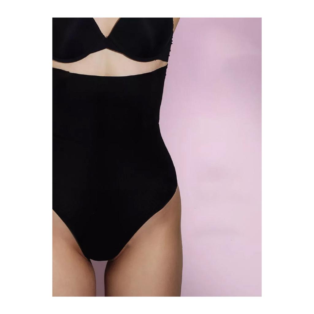 Модель Лорика с высокой талией и бесшовным узором, укрепляющие трусики-стринги, спортивный корсет черного цвета