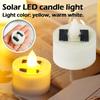 LED Flameless Candles Solar Tea Light Flicker Warm Light Yellow Light Waterproof Fake Candle For Outdoor Garden Yard  N P6J9