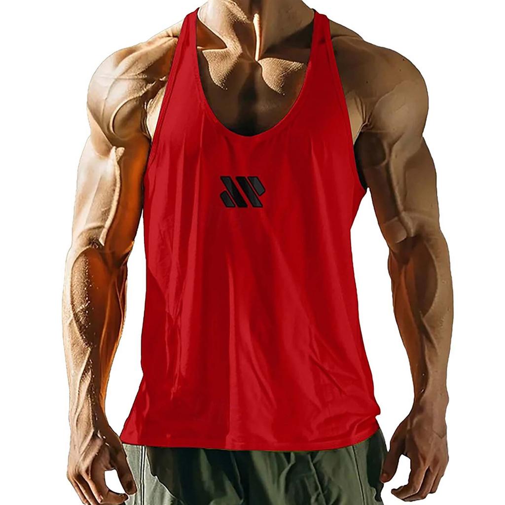 Мужской жилет без рукавов с принтом, свободный узкий жилет, спортивный топ для фитнеса