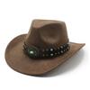 Suede Western Cowboy Hat Men'S Autumn And Winter Casual Versatile Retro Hat Women'S Stage Jazz Hat