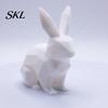 Burr-free Smooth Surface Decor 3D Printed Geometric Rabbit Ornaments, Creative Bunny Figurine, Minimalist Animal White Statue Art Decoration,