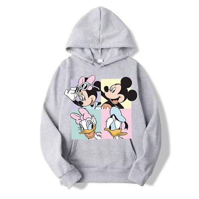 Disney Mickey Minnie Повседневная женская толстовка с капюшоном с рисунком Минни из мультфильма Пуловер с начесом Теплая толстовка Свободный и удобный топ