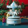 Рождественская карусель Музыкальная шкатулка Карусель Интерактивная Деревянная Вращающаяся Деревянная Музыкальная Шкатулка Сделай сам Мультяшные Детские Подарки Музыкальная шкатулка