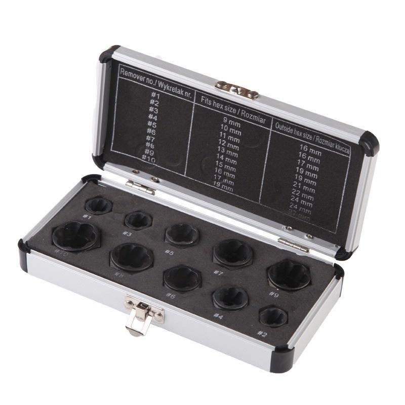 Новый 10 шт./компл. экстрактор болтов и гаек, полный набор средств для удаления повреждений, ржавый торцевой ключ, инструмент для автомобиля