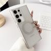 Подходит для чехла для телефона Samsung S24Ultra, ПК с гальваническим покрытием, 6D лазерная гравировка, текстура углеродного волокна, магнитный защитный чехол S23ultra