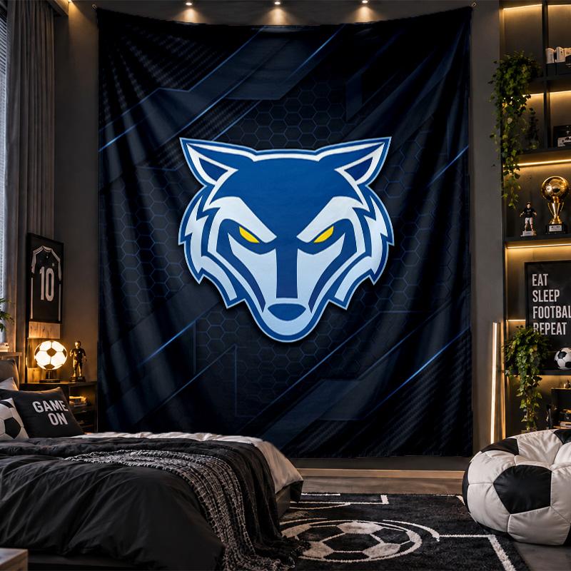 Wall Hanging Tapestry Warrington Wolves Print Cloth for Living Room Bedroom Home Decor