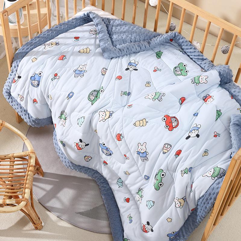 Baby Bean Blanket Children's Blanket Soy Protein Fiber Quilt Knitted Cotton Thickened Bean Velvet Bedding