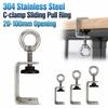 1pc 304 Stainless Steel Square Clamp Pull Ring Fixed Holder Clip C-clamp  Hardware Fasteners