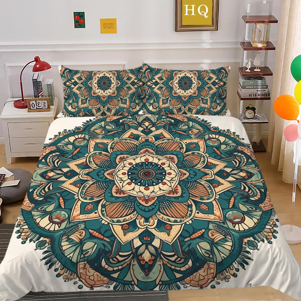 Printed Bedding Suit Mandala Home Textiles Luxury Bedding Sets Queen Size Fashion Microfiber Duvet Cover Sets