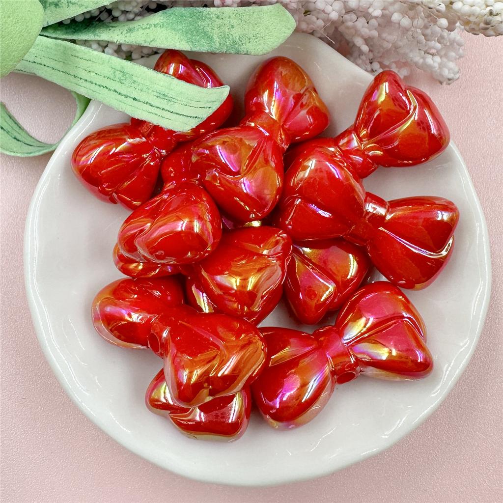 Изготовление брелоков 15,8*28,8 мм 10 шт. Крупные бусины-бантики Акриловое ожерелье Ослепительный модный бисерный материал для браслета бусины